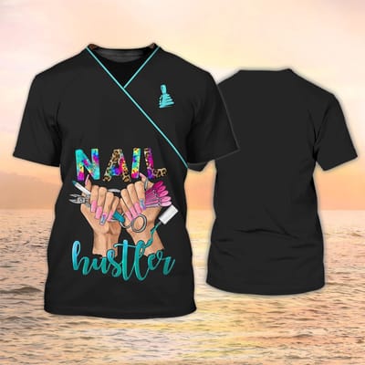 Manicurist Shirt vrouwen T-shirt 3D Nagellak Gedrukt Harajuku Korte Mouw Tees Zomer Mode Trui Vrouwelijke Casual Tops 6XL beige