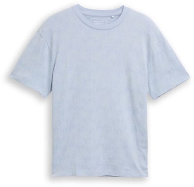 Tom Tailor Denim - Relaxed fit T-shirt met palmprint - Maat XXL - light blue laser palm design