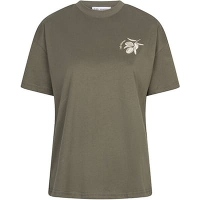 Lofty Manner groene dames t-shirt   Ronde hals   Regular fit   Geen zakken   Fruit patroon   Korte mouw Groen S