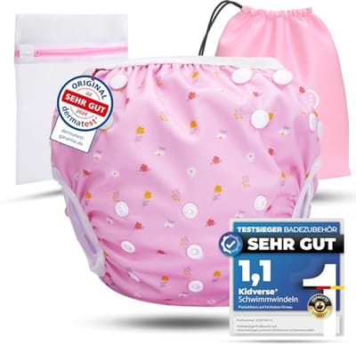 SnelShoppen - KIDVERSE zwemluiers baby 0-3 jaar - herbruikbare, huidvriendelijke zwemluiers met sterke absorptie, opbergzakje & wasnet - ideaal voor z