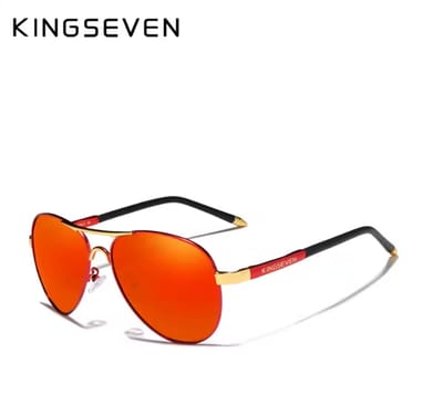 KINGSEVEN Zonnebril 7503 - Spiegelend Rood – Heren - Vrouwen - Gepolariseerd - UV400 - Sportief