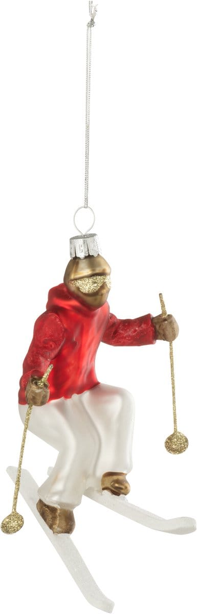 J-Line hanger Skiër - glas - wit/rood