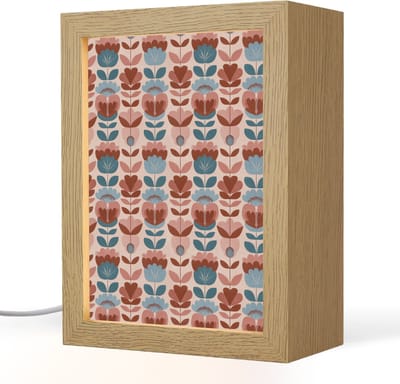 Tafellamp 15x20 cm - LED lamp - Vintage - Motief - Kleurrijk - Decoratieve tafellampen - Dimbaar - Tafellampje slaapkamer - Woonkamer binnen
