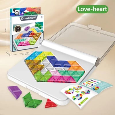 Jeu de Puzzle Tangram 60 Niveaux pour Enfants Jouet Éducatif Pensée Logique Formes Adaptées au Voyage Défis Jeux de Stratégie