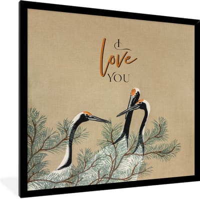 Fotolijst incl. Poster - I love you - Quotes - Spreuken - Liefde - 40x40 cm - Posterlijst