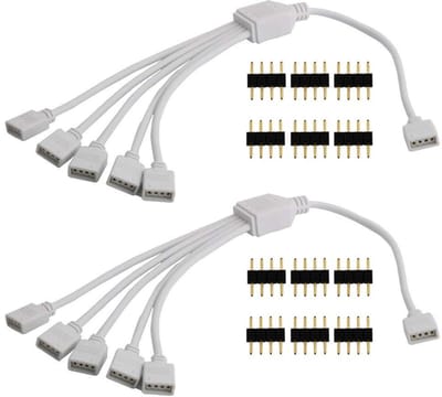 Allecto Plus - LED verdeler connector kabel 4-pins splitter voor LED Strips - LED-accessoires (2 stuks)