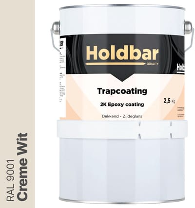 Holdbar Trapcoating Creme Wit (RAL 9001) 2,5 kg - Trapverf - Slijtvast - Trap Verven - Gemakkelijk Schoonmaken - Bestand tegen zware belastingen