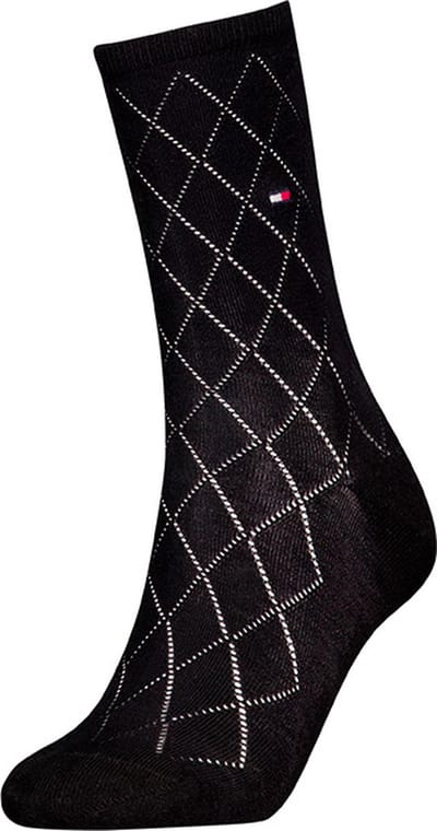 Tommy Hilfiger dames sokken premium argyle zwart