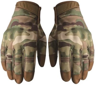CHPN - Camouflage handschoenen - Handschoenen met camouflageprint - Werkhandschoenen - Bruin/beige/groen - Large - Universeel