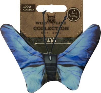 Wild Life Collection Cat - Speelgoed voor Katten - Kattenspeelgoed met Kattenkruid - Kattenspeeltjes – Knuffel met Catnip - Blauwe Vlinder