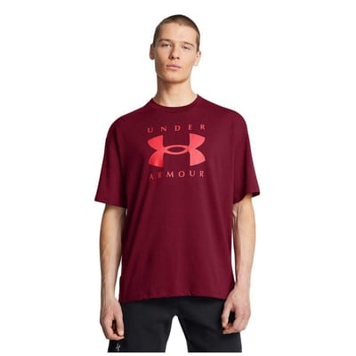 Under Armour Heren Logo Zwaargewicht Los T-shirt (Rood)