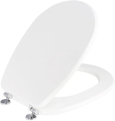 Wc-bril wit hoogglans MDF 35,8 x 46 cm verstelbare scharnieren