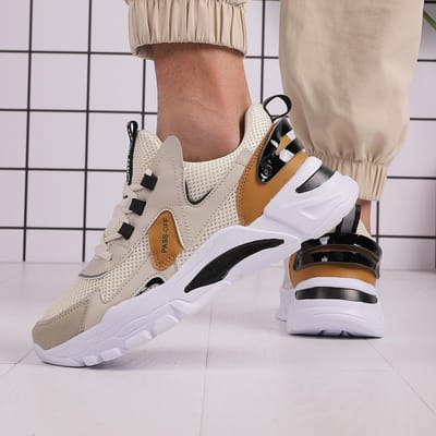 Heren Schoenen met Dikke Hakken Papa Schoenen Lente Herfst Trendy Sportschoenen Veelzijdige Hoogteverhogende Ademende Schoenen 41 brown