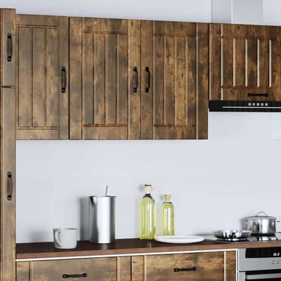 vidaXL - Keukenbovenkast - Lucca - bewerkt - hout - gerookt - eikenkleurig