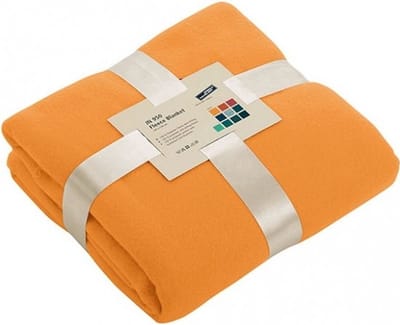 James & Nicholson Fleece bankdeken/plaid - oranje - 130 x 170 cm - 240 grams - pluisvrij - wasbaar