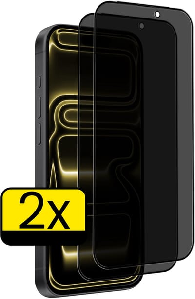 Screenprotector - Geschikt voor Apple iPhone 17 Pro - 2 Stuks - Privacy Filter - Beschermglas - Gehard Glas - Tempered Glass - Screen Protector