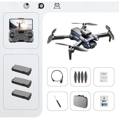 S1S MINI Drone 4K ESC Dual Camera WIFI FPV Optische Stroom Borstelloze Afstandsbediening Drone Opvouwbare Quadcopter Speelgoed Cadeau 4K-3 Battery