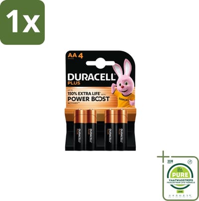 1 x Duracell Alkaline Batterijen Mainline Bst AA 4 stuks per verpakking - AA Batterijen - Alkaline Batterijen - Betrouwbare Batterijen - Elektronica - Dagelijks Gebruik