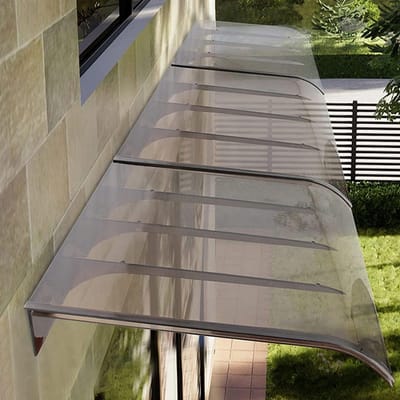 Veranda Luifel - Buitenluifel - Bescherming Buitendeur - Onzichtbaar Ontwerp - 50x220cm - Theekleurig