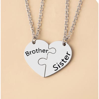 2 Stuks Vader Dochter Hart Hanger Ketting Broer Zus Puzzel Matching Kettingen Familie Sieraden Cadeaus beige