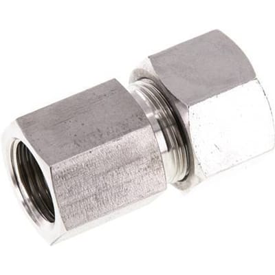 G 1/2'' x 16S RVS Rechte Snijring Koppeling 400 Bar DIN 2353 - FL2S-FC-ST-012G-16-S
