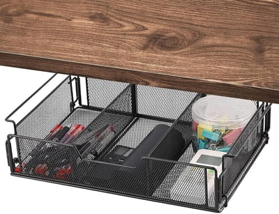 Onderbouw Lade - Bureau Organizer - Werkplek Opruimen - Gepartitioneerd Ontwerp - 36.5 cm - Zwart