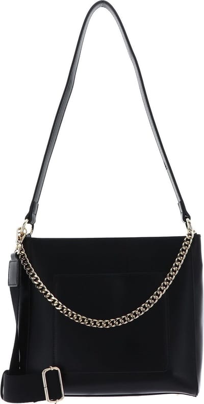 SEIDENFELT MANUFAKTUR Schoudertas Tolita Midi Hobo Bag Black / Gold Zwart