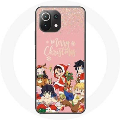 Coque pour Xiaomi Mi 11 Lite Demon slayer merry christmas affiche Anime Manga