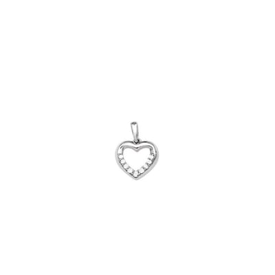 YO&NO - Hanger - Zilver - Hart - Zirkonia - 12,5mm 12,5mm - Sieraden vrouw - Gerhodineerd -  Zilver 925