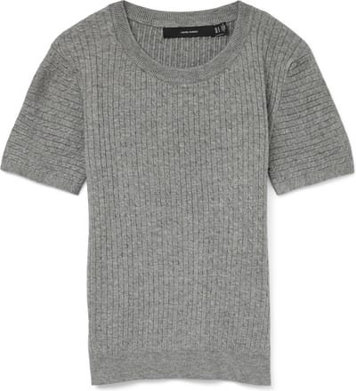 Vero Moda T-shirt Vmmirla Ss O-neck Pullover Boo 10331436 Medium Grey Melange Dames Maat - S