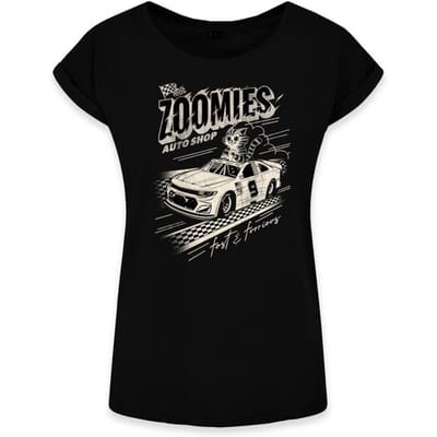 Goodie Two Sleeves - Fun T-shirt - Nascat Zoomies - S tot XXL - voor Vrouwen - zwart