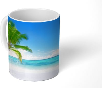 Mok - Koffiemok - Palmboom - Strand - Zee - Zomer - Mokken - 350 ML - Beker - Koffiemokken - Theemok