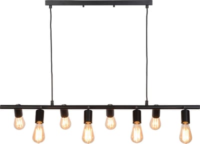 it's about RoMi Hanglamp Miami - Zwart - 105x15x9cm - 8L - Modern - Hanglampen Eetkamer, Slaapkamer, Woonkamer