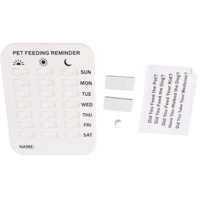 Huisdier Hond Voederherinnering Magnetische Herinneringssticker Dagelijkse Indicatiekaart voor HuisdierenWit wit