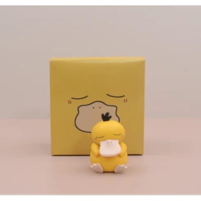 Kawaii Anime Pokemon Ronflex Psykokwak Figurine d'Action Modèle Mignon Ornements de Voiture Cadeaux Ornements Portables pour la Maison Jouets de Décoration Cadeaux beige