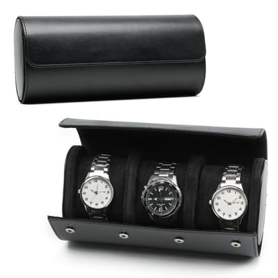 Dailygoods- Horloge Box Luxe PU Leer - Horloge Doos - Organizer - Reisopslag - Geschikt voor 3 Horloges - Elegant Ontwerp - Horloge Etui