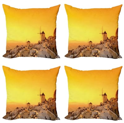 ABAKUHAUS Griekenland Kussenhoes Set – 4x60x60 – Dubbelzijdig druk