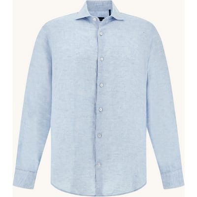 linnen shirt man blauw