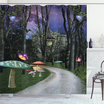 ABAKUHAUS Fantasie Douchegordijn – Enchanted Forest – Polyester, 175×240 cm