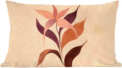 Sierkussens - Kussentjes Woonkamer - 60x40 cm - Minimalistisch - Bloem - Bladeren - Beige