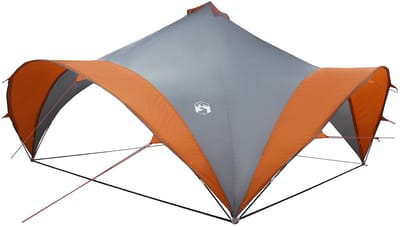 vidaXL - Partytent - Grijs - en - Oranje - 500 - x - 500 - x - 350 - cm - Polyester - en - Staal