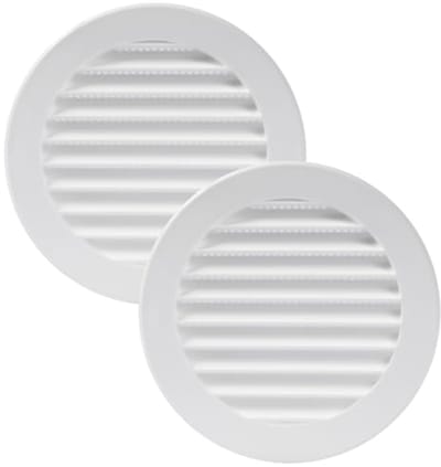 4 inch witte binnenklep voor ventilatie - ronde luchtafsluiter met insectenscherm voor badkamer, thuiskantoor en keuken - Set van 2