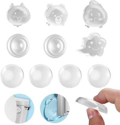 Set van 10 Deurstopper Rubber 40mm - Schattige Cartoon Wandbescherming, Zelfklevende Deurhandgreep Beschermers voor Muren en Meubels