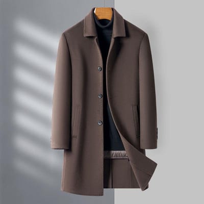 Herfst en Winter Nieuwe Jas Heren Business Casual Middelbare Leeftijd Heren Jas High-end Papa Top 4XL kaki