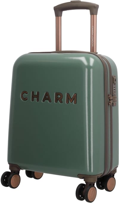 Charm London Capetown - Koffer - Underseater - Handbagage - 45x34x20 cm - 30 Liter - Trolley - Donkergroen