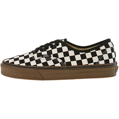 Vans Authentic Checkerboard - Zwart Gum Unisex Sneakers Wit VN0004MKIBB 36 black