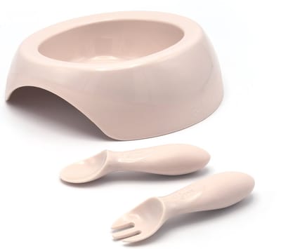 Difrax Lichtroze Peuterkom met Peuterbestek - Cadeauset - 1 set