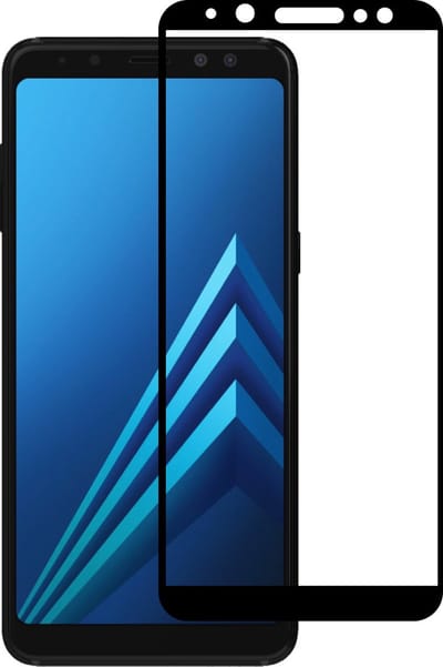Smartphonica Screenprotector Geschikt voor Samsung Galaxy A8 2018 - Full Cover Tempered Glass with Round Edge - Gehard glas met Afgeronde Hoeken geschikt voor Samsung Galaxy A8 2018