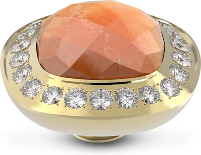 Melano Vivid Border CZ Steentje Red Aventurine Goud