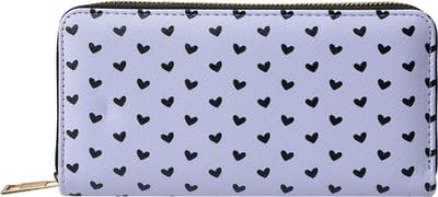 Juleeze Portemonnee 10x19 cm Wit Zwart Polyester Hartjes